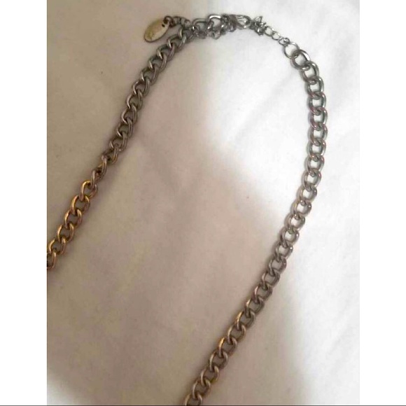 Long Turquoise Gem Necklace w/Gold Chain - Picture 2 of 4